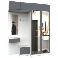 Набор мебели для прихожей "Марсель-261" МР 01-261 В2490 Ш2000 Г580 (ЛДСП Графит серый) Набор мебели для прихожей "Марсель-261" МР 01-261 В2490 Ш2000 Г580 (ЛДСП Графит серый)